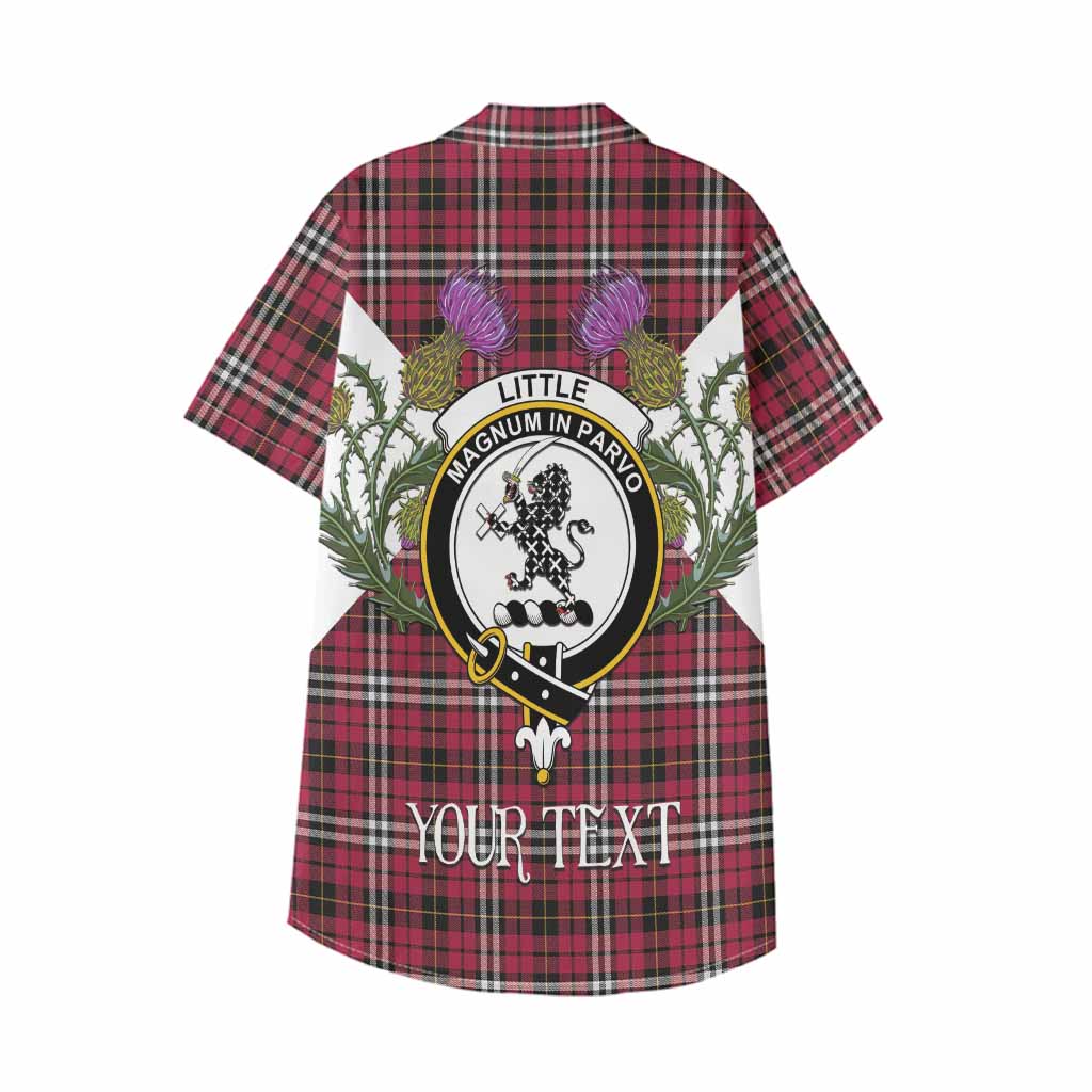 Little Tartan Family Crest Kid Hawaiian Shirt Scottish Burns Night Thistle Floral