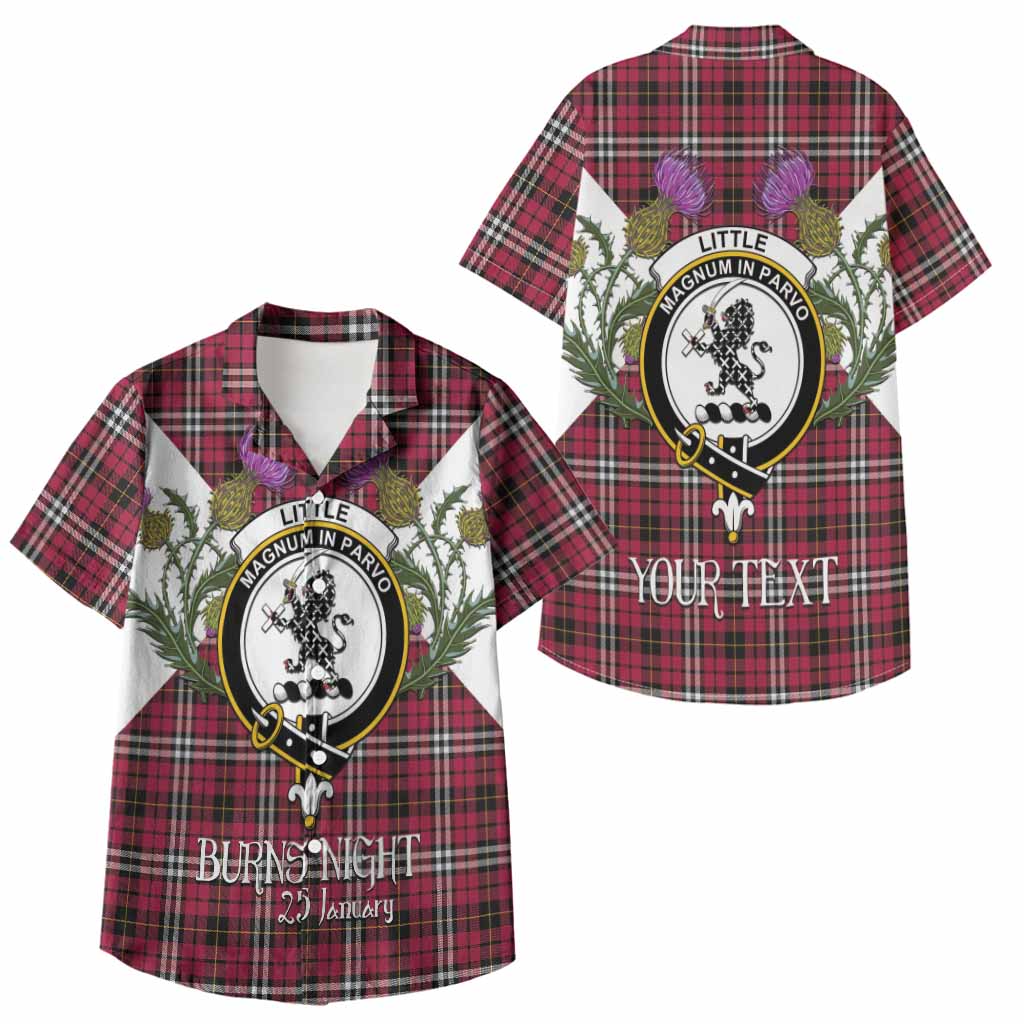 Little Tartan Family Crest Kid Hawaiian Shirt Scottish Burns Night Thistle Floral