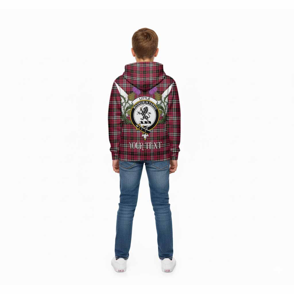 Little Tartan Family Crest Kid Hoodie Scottish Burns Night Thistle Floral