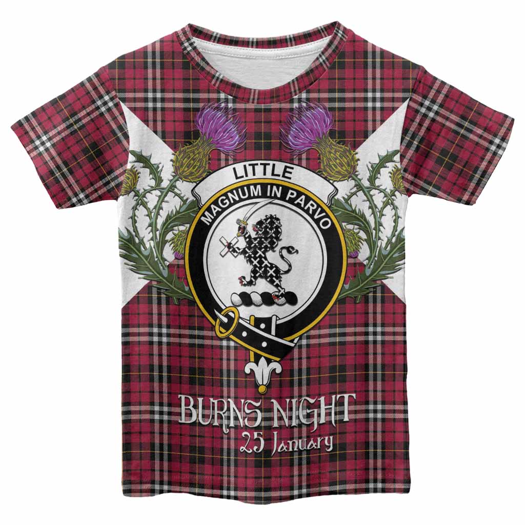 Little Tartan Family Crest Kid T-shirt Scottish Burns Night Thistle Floral