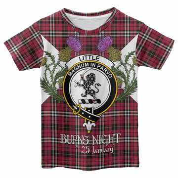 Little Tartan Family Crest Kid T-shirt Scottish Burns Night Thistle Floral