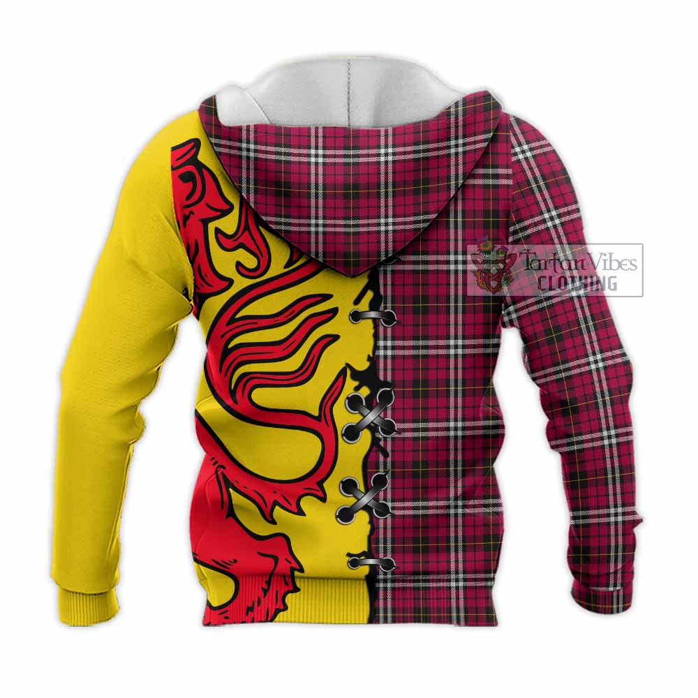 Little Tartan Family Crest Knitted Hoodie Lion Rampant Honor - Tartan Vibes Clothing
