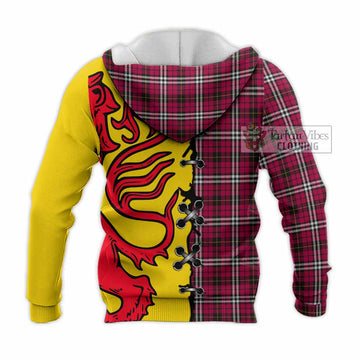 Little Tartan Family Crest Knitted Hoodie Lion Rampant Honor
