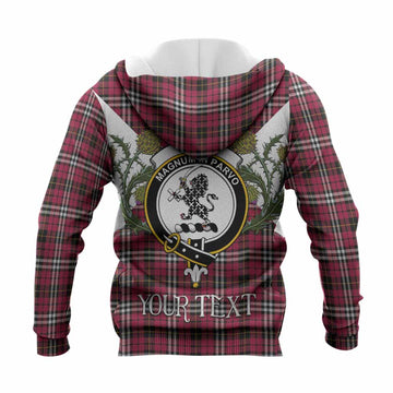 Little Tartan Family Crest Knitted Hoodie Scottish Burns Night Thistle Floral