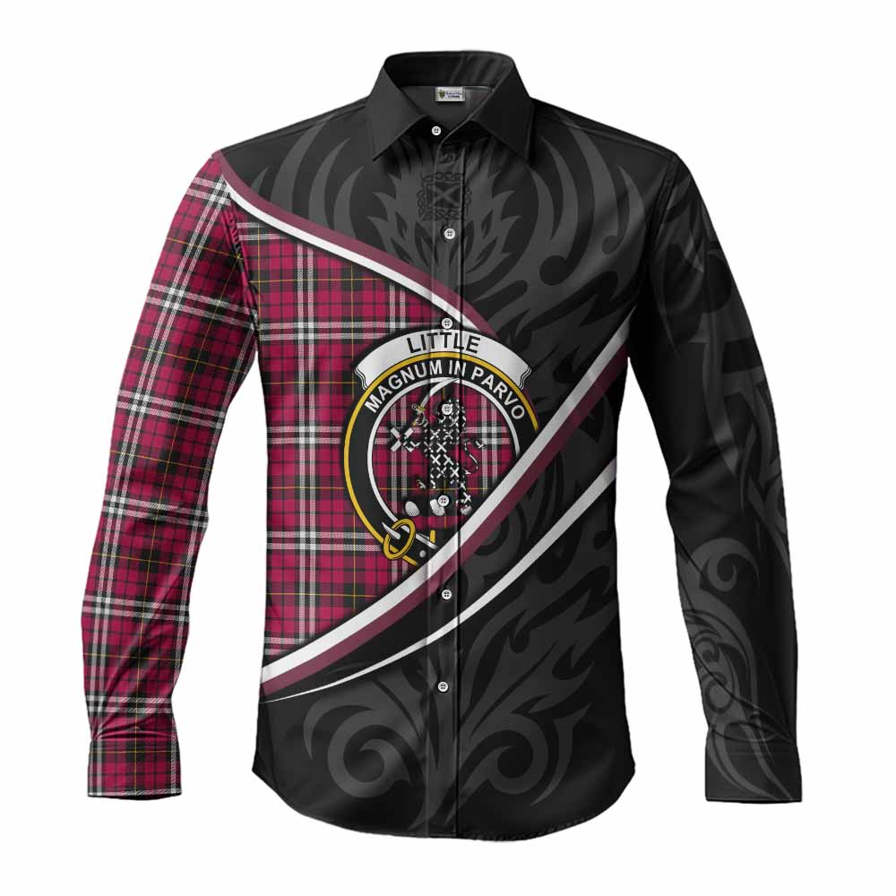 Little Tartan Family Crest Long Sleeve Button Shirts Celtic Scottish Thistle Floral - Tartan Vibes Clothing