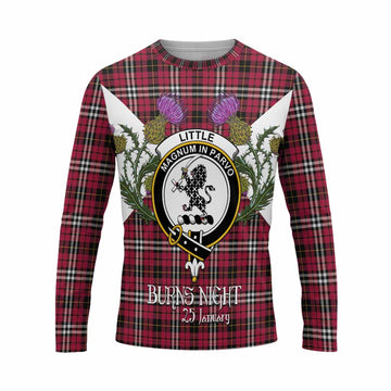 Little Tartan Family Crest Long Sleeve T-Shirt Scottish Burns Night Thistle Floral