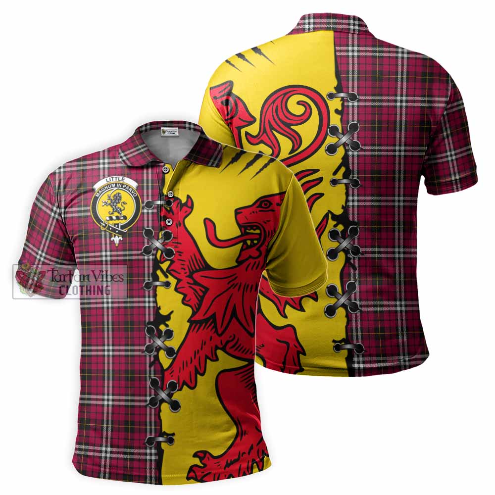 Little Tartan Family Crest Polo Shirt Lion Rampant Honor - Tartan Vibes Clothing