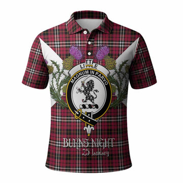 Little Tartan Family Crest Polo Shirt Scottish Burns Night Thistle Floral
