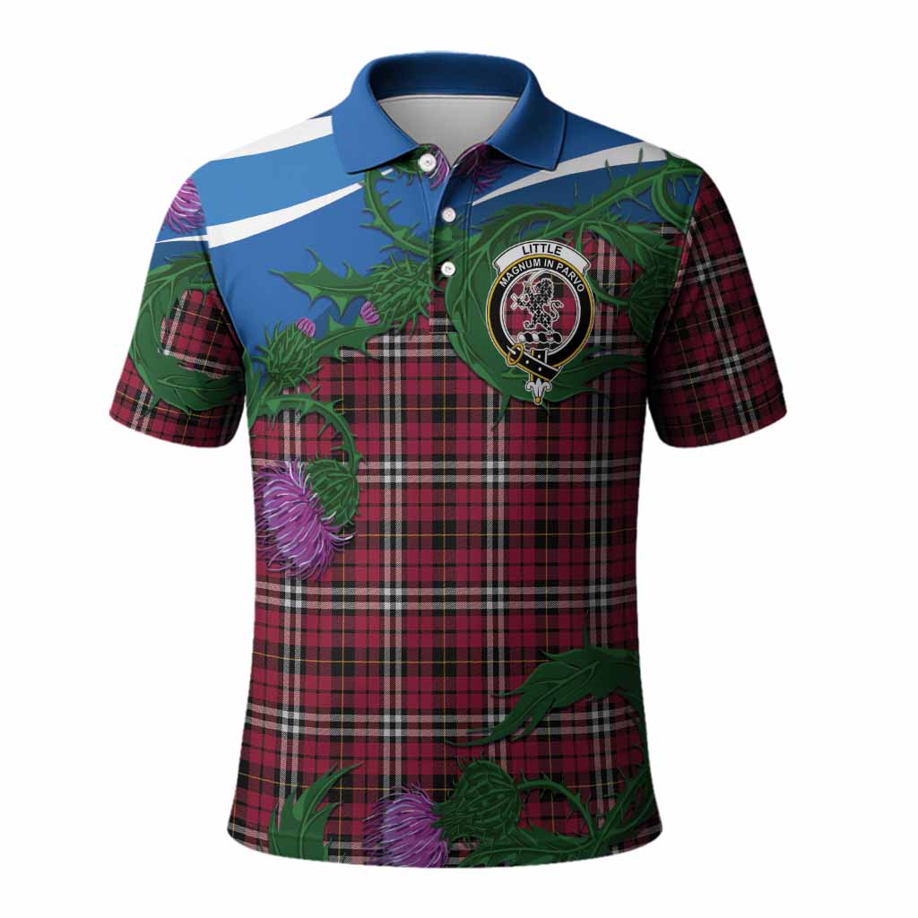 Little Tartan Family Crest Polo Shirt Thistle in Minimalism