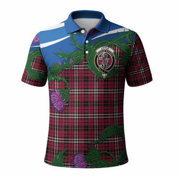 Little Tartan Family Crest Polo Shirt Thistle in Minimalism