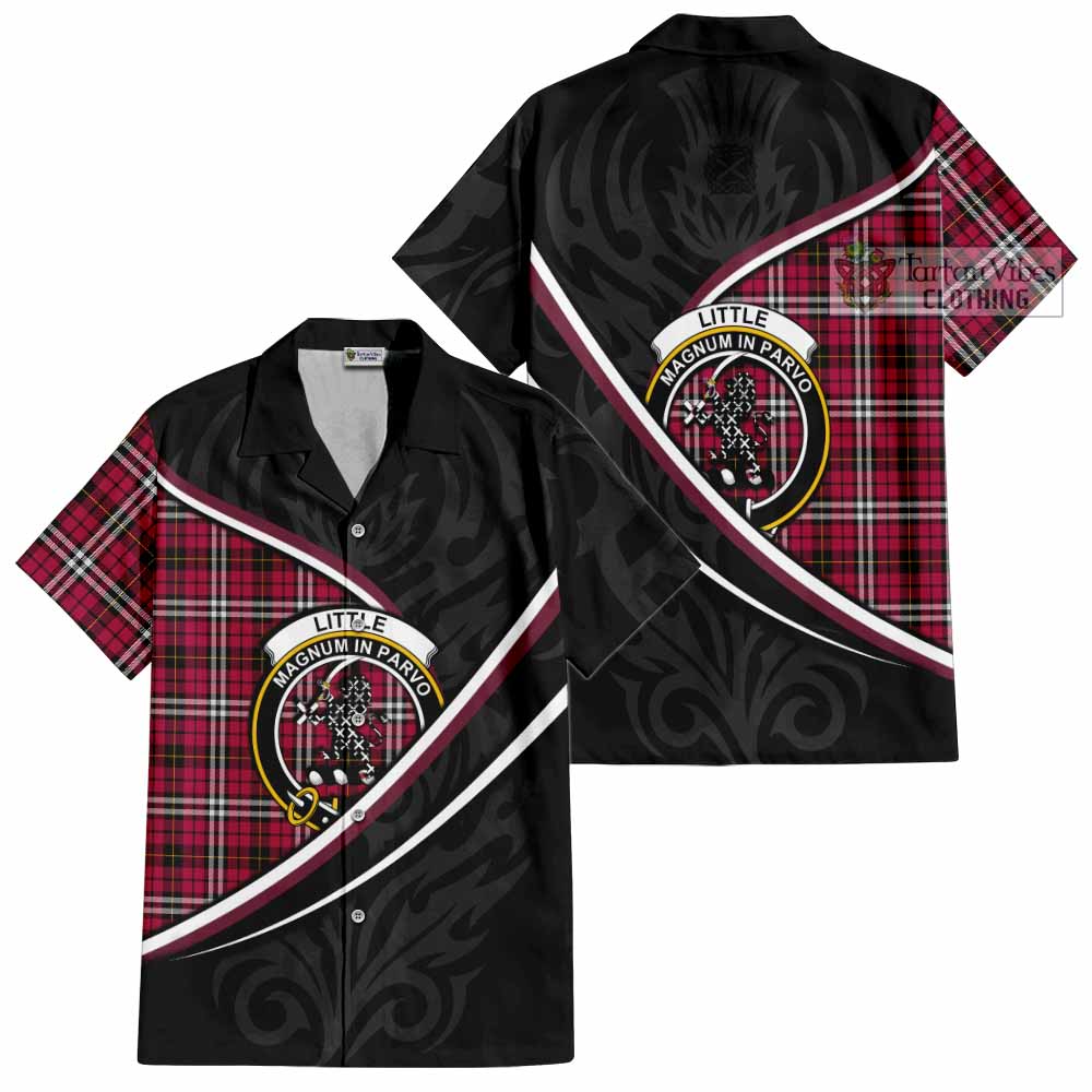 Little Tartan Family Crest Short Sleeve Button Shirt Celtic Scottish Thistle Floral - Tartan Vibes Clothing