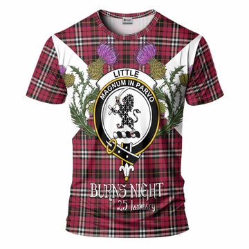 Little Tartan Family Crest T-Shirt Scottish Burns Night Thistle Floral