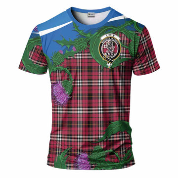 Little Tartan Family Crest T-Shirt Thistle in Minimalism