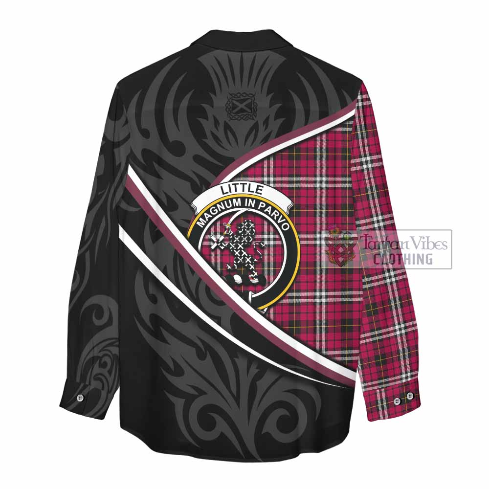 Little Tartan Family Crest Women Casual Shirt Celtic Scottish Thistle Floral - Tartan Vibes Clothing