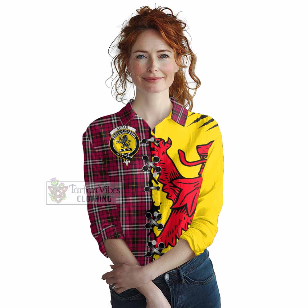 Little Tartan Family Crest Women Casual Shirt Lion Rampant Honor - Tartan Vibes Clothing