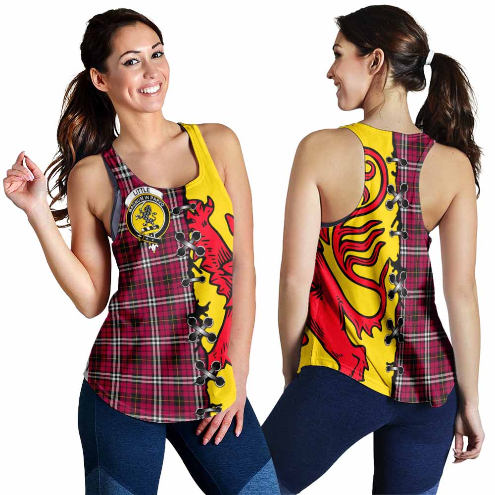 Little Tartan Family Crest Women Racerback Tanks Lion Rampant Honor - Tartan Vibes Clothing