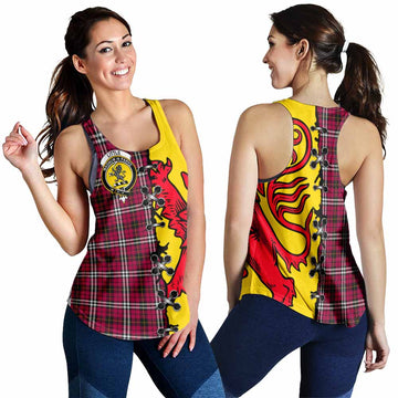 Little Tartan Family Crest Women Racerback Tanks Lion Rampant Honor - Tartan Vibes Clothing