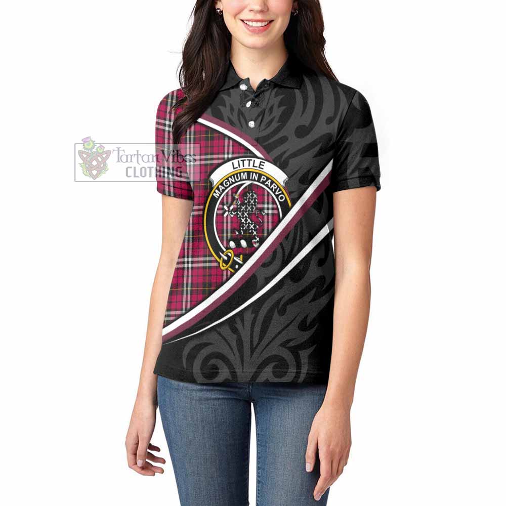 Little Tartan Family Crest Women's Polo Shirt Celtic Scottish Thistle Floral - Tartan Vibes Clothing