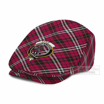 Little Tartan Flat Cap, Jeff Cap Cross Style with Family Crest