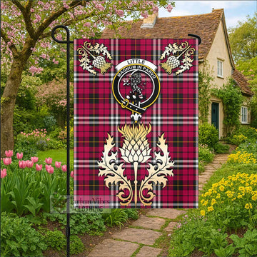 Little Tartan Garden Flag with Golden Regal Scottish Thistle Emblem