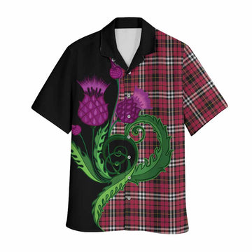 Little Tartan Hawaiian Shirt Traditional Scottish Thistle
