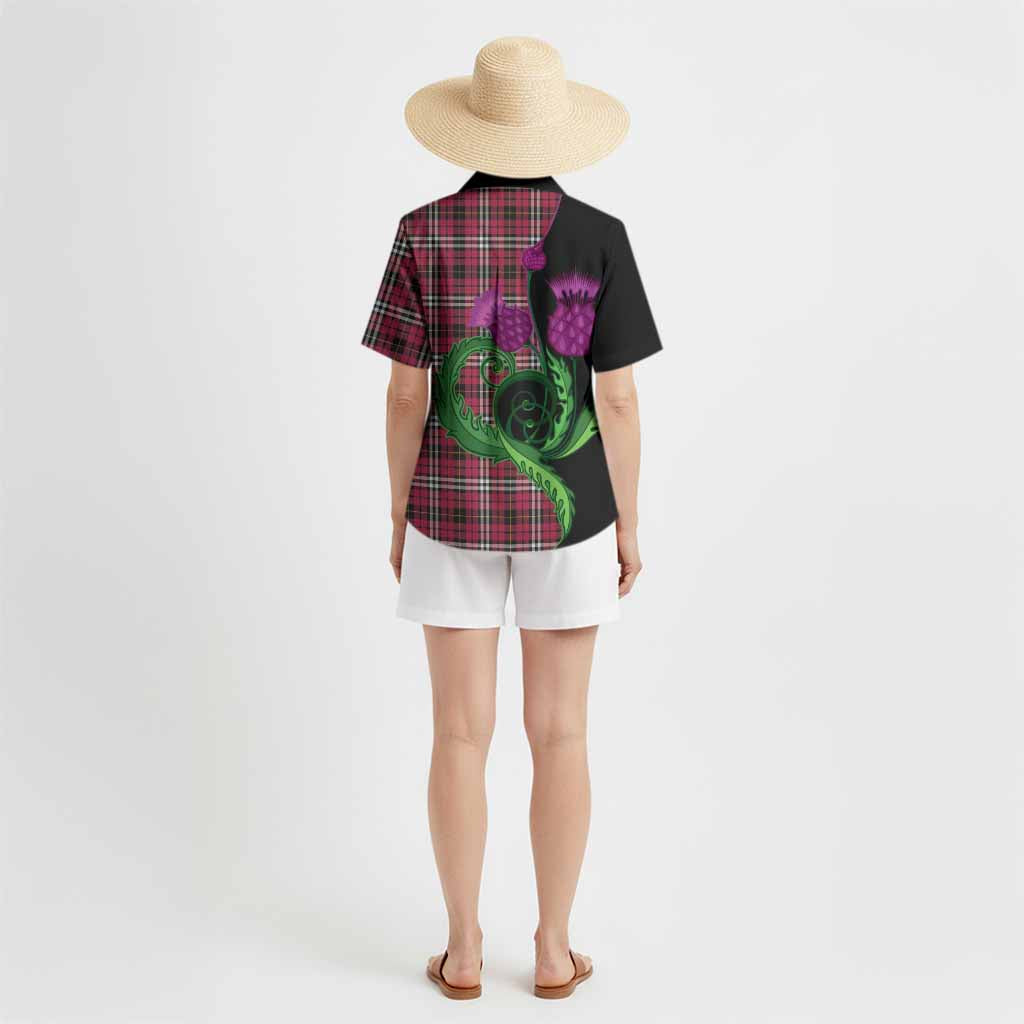 Little Tartan Hawaiian Shirt Traditional Scottish Thistle