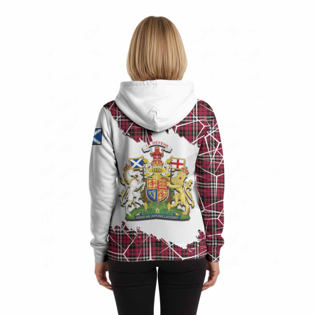 Little Tartan Hoodie with Family Crest and Lion Rampant Grunge Style