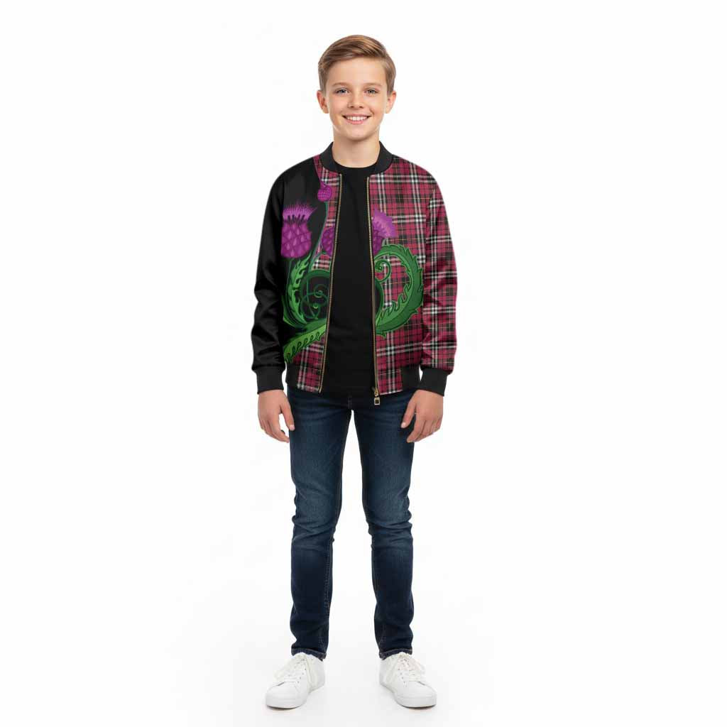 Little Tartan Kid Bomber Jacket Traditional Scottish Thistle