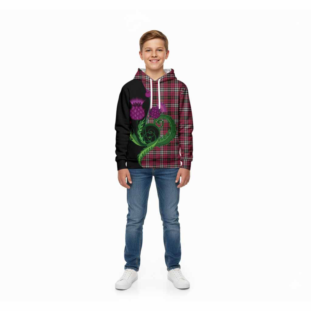 Little Tartan Kid Hoodie Traditional Scottish Thistle
