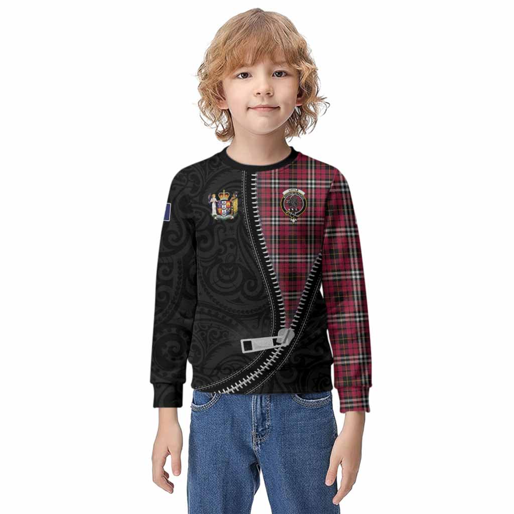 Little Tartan Kid Knitted Sweatshirt New Zealand Pattern Unique Zipper Stylized