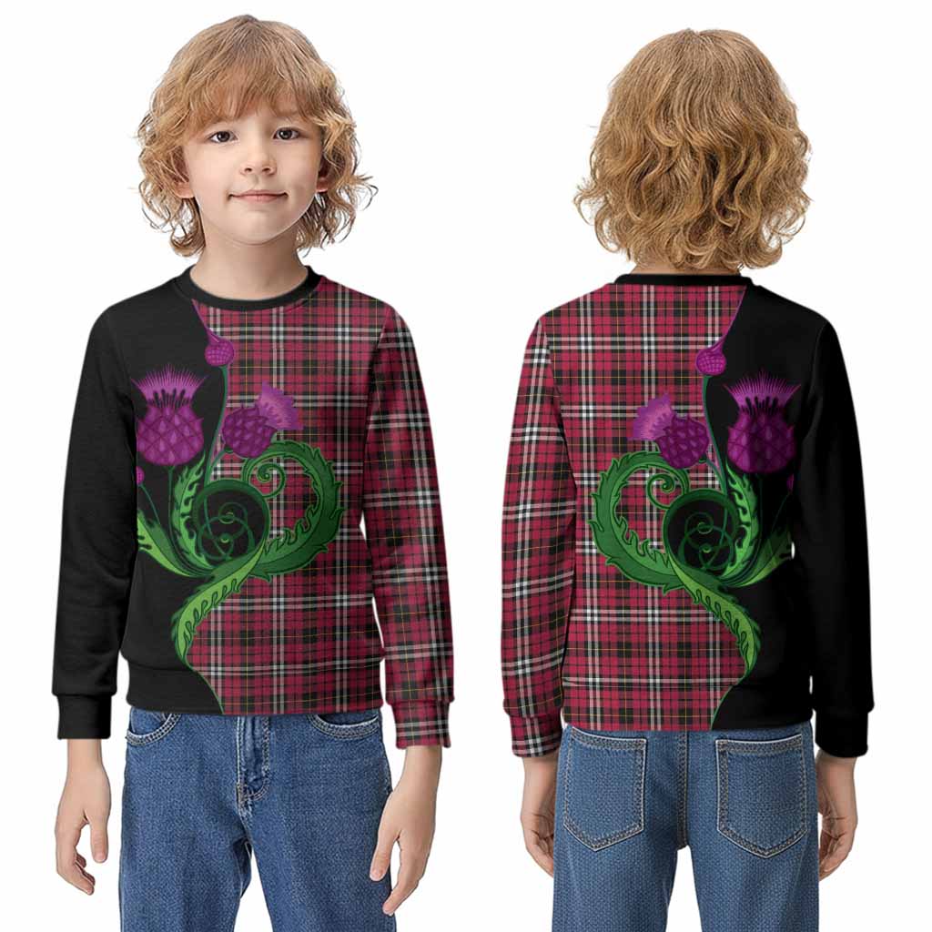 Little Tartan Kid Knitted Sweatshirt Traditional Scottish Thistle
