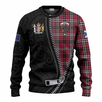 Little Tartan Knitted Sweater New Zealand Pattern Unique Zipper Stylized