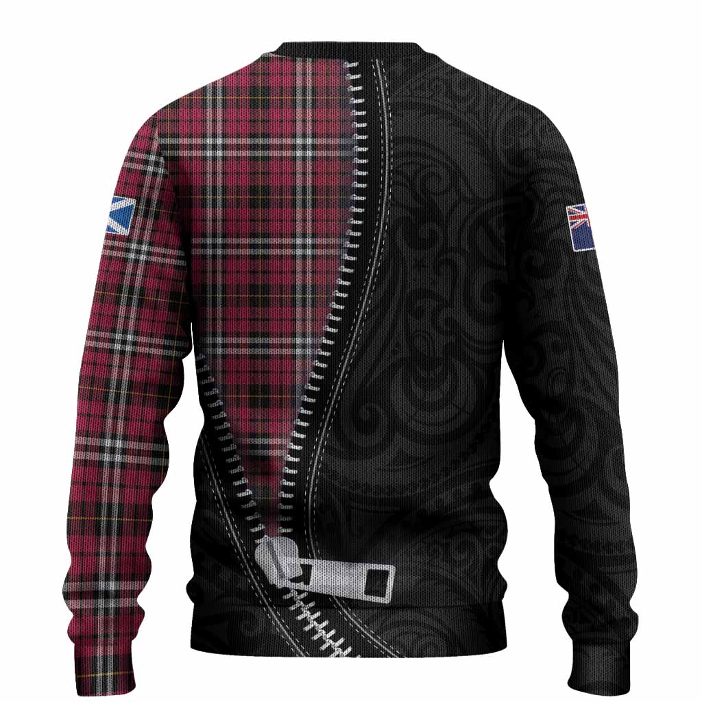 Little Tartan Knitted Sweater New Zealand Pattern Unique Zipper Stylized