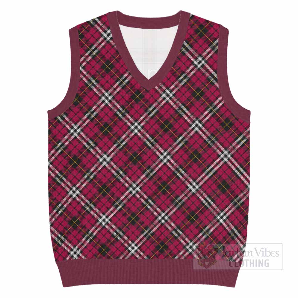 Little Tartan  Knitted V-Neck Vest Cross Style