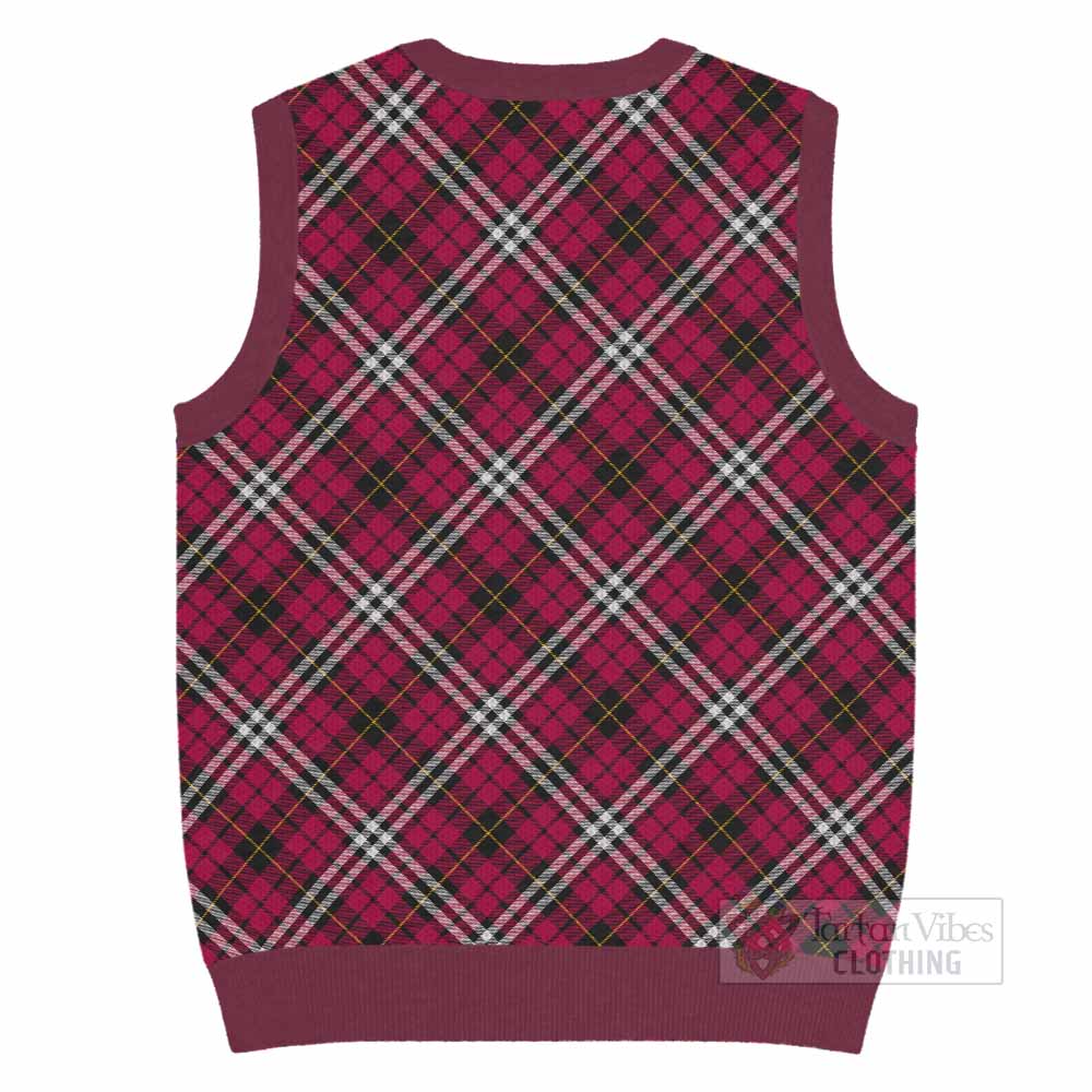 Little Tartan  Knitted V-Neck Vest Cross Style