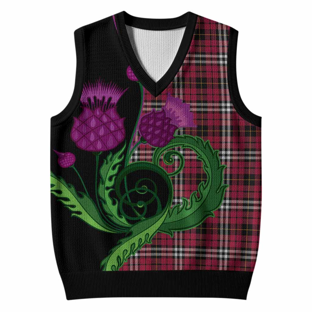 Little Tartan Knitted V-Neck Vest Traditional Scottish Thistle