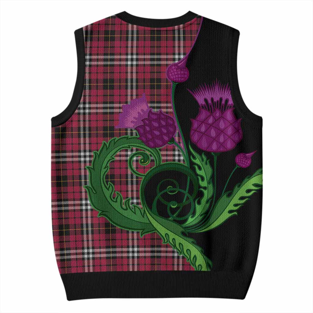 Little Tartan Knitted V-Neck Vest Traditional Scottish Thistle