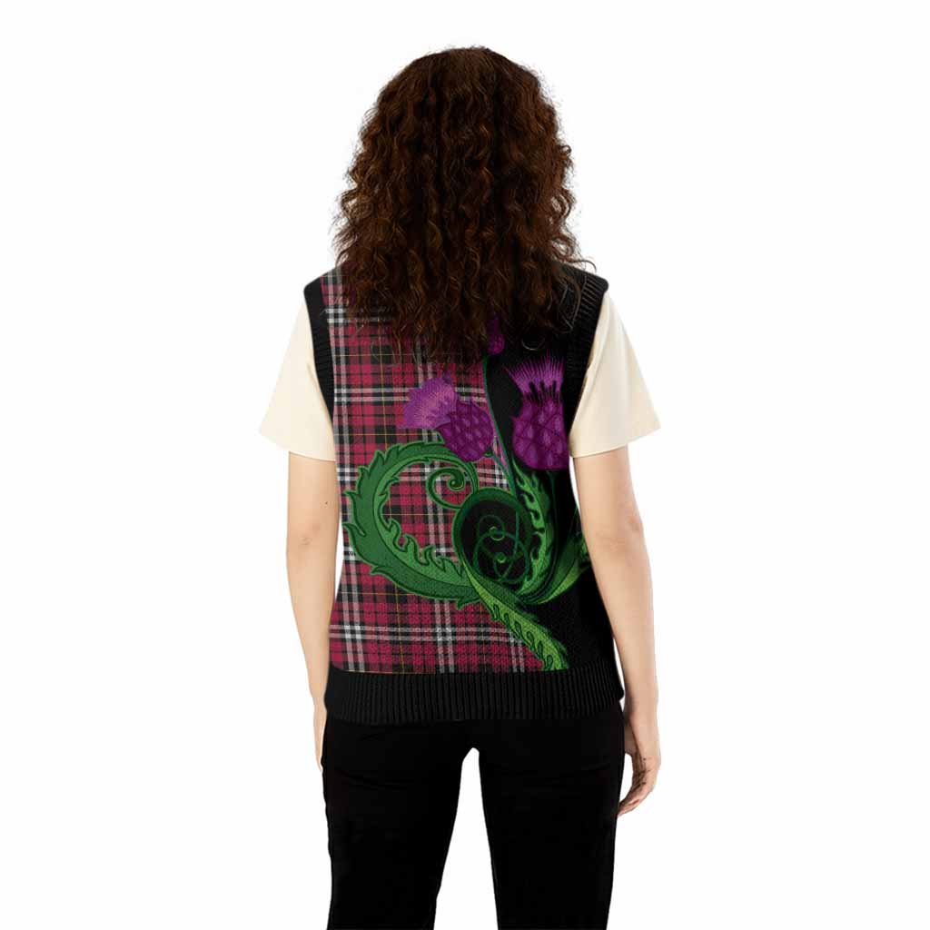 Little Tartan Knitted V-Neck Vest Traditional Scottish Thistle