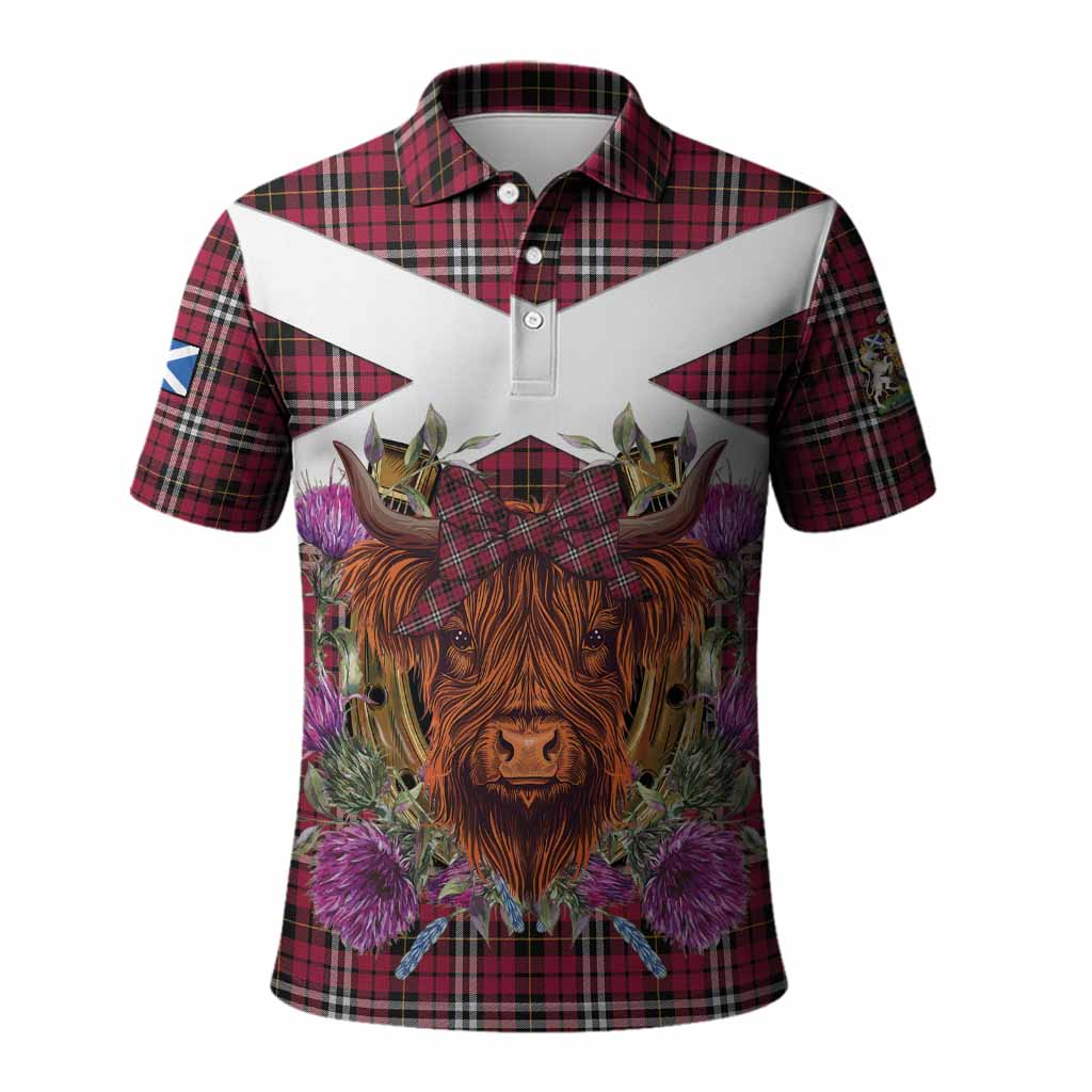 Little Tartan Polo Shirt Scottish Thistle Heilan Coo