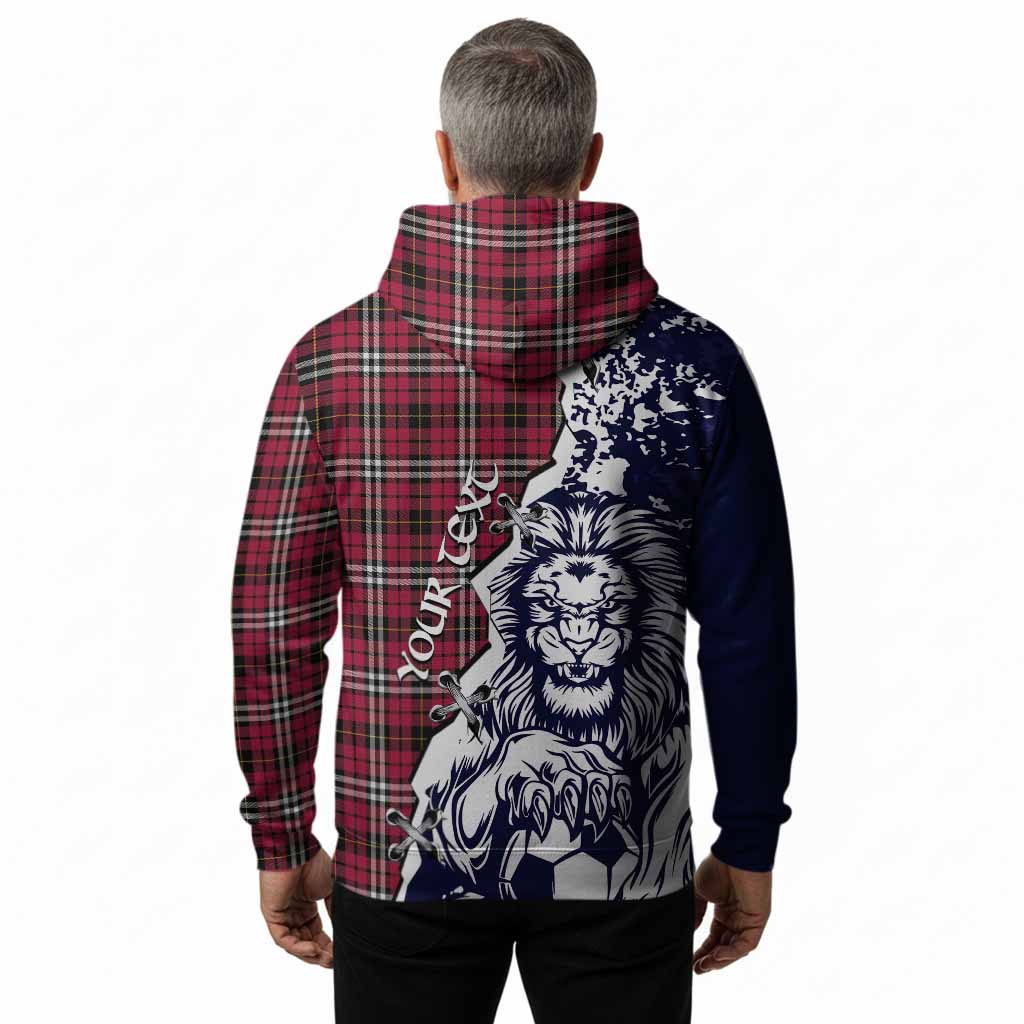 Little Tartan Scottish Hoodie Angry Lion With Soccer Ball Style