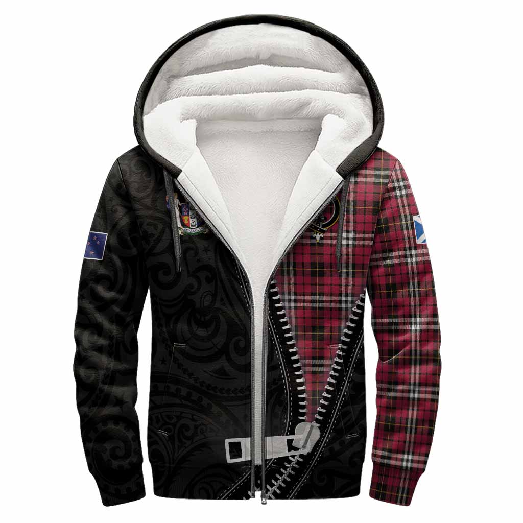 Little Tartan Sherpa Hoodie New Zealand Pattern Unique Zipper Stylized