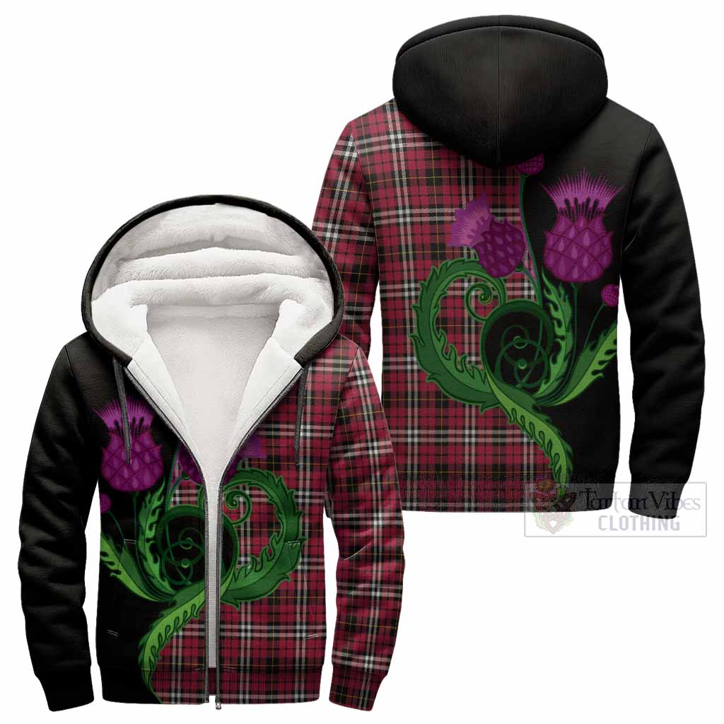 Little Tartan Sherpa Hoodie Traditional Scottish Thistle