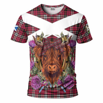 Little Tartan T-Shirt Scottish Thistle Heilan Coo