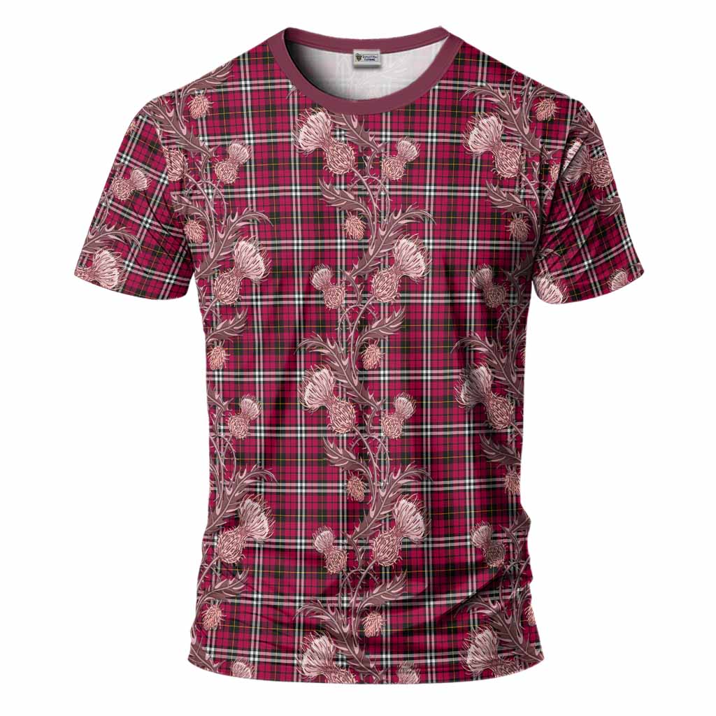 Little Tartan T-Shirt Seamless Scottish Thistle Flowers