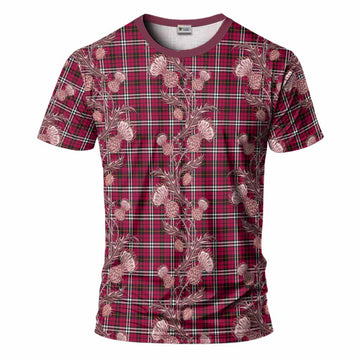 Little Tartan T-Shirt Seamless Scottish Thistle Flowers