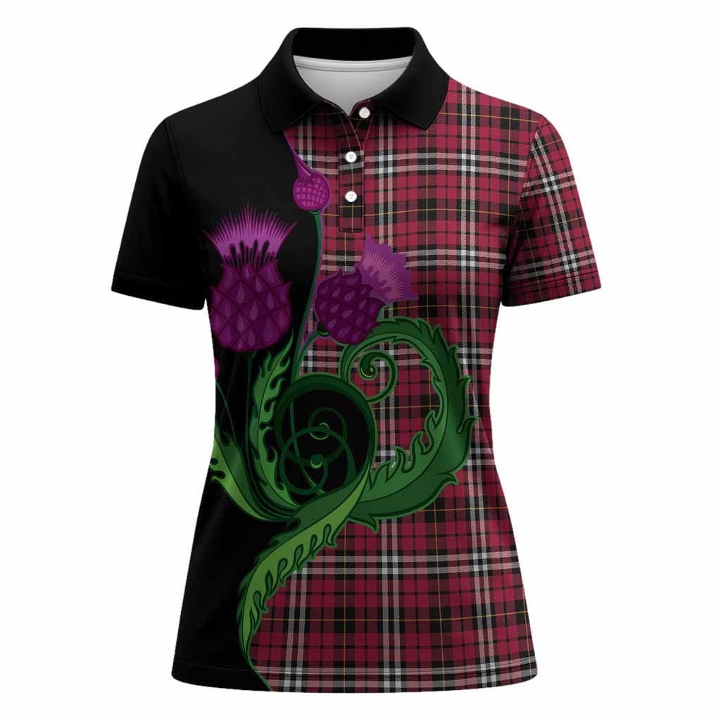 Little Tartan Women Polo Shirt Traditional Scottish Thistle