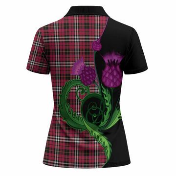 Little Tartan Women Polo Shirt Traditional Scottish Thistle