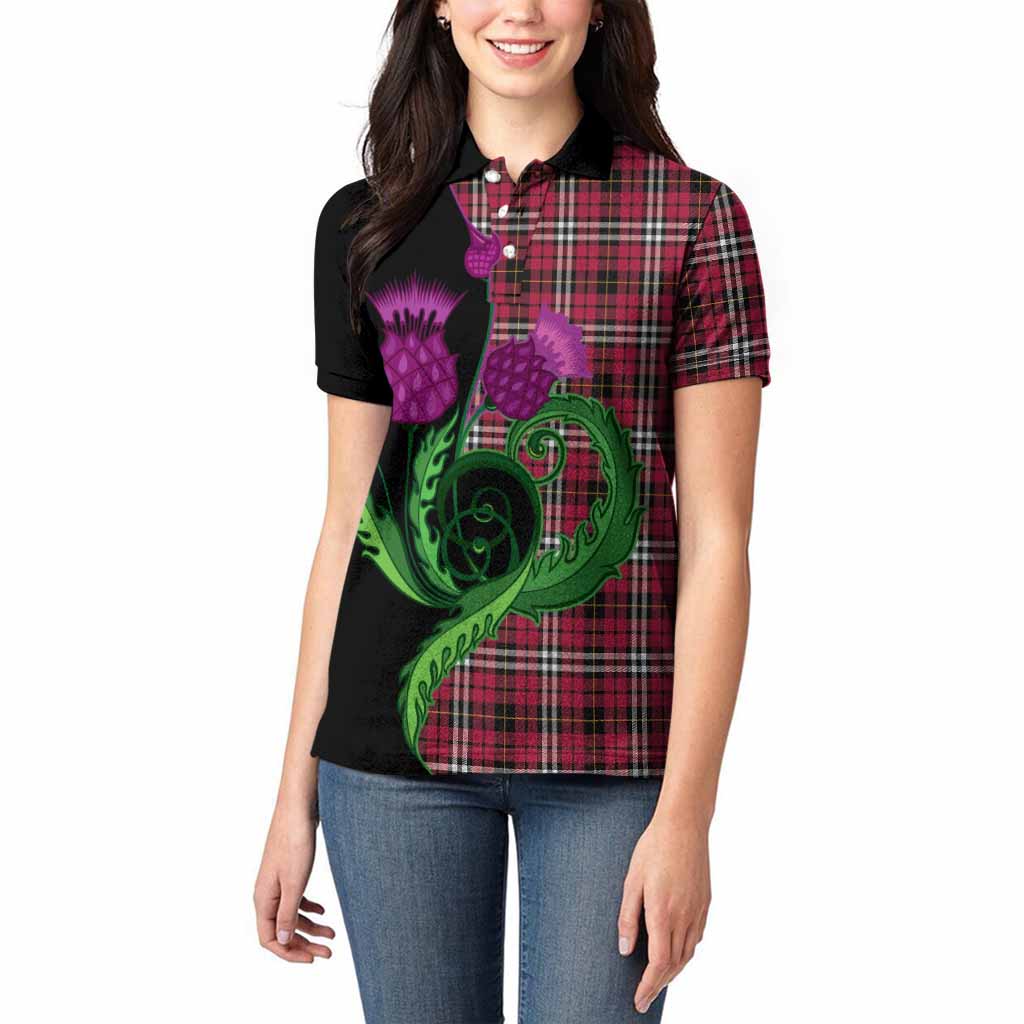 Little Tartan Women Polo Shirt Traditional Scottish Thistle