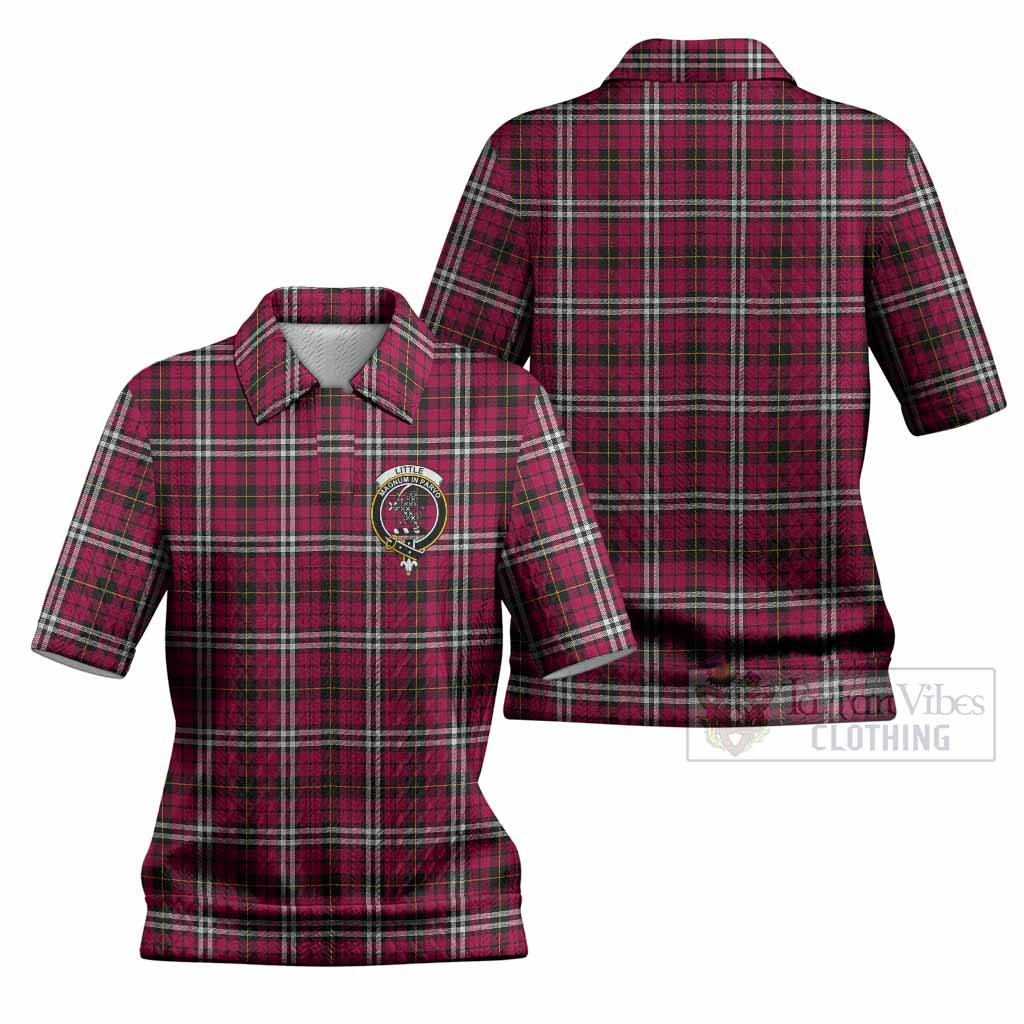 Little Tartan Women’s Polo Sweater Top with Family Crest
