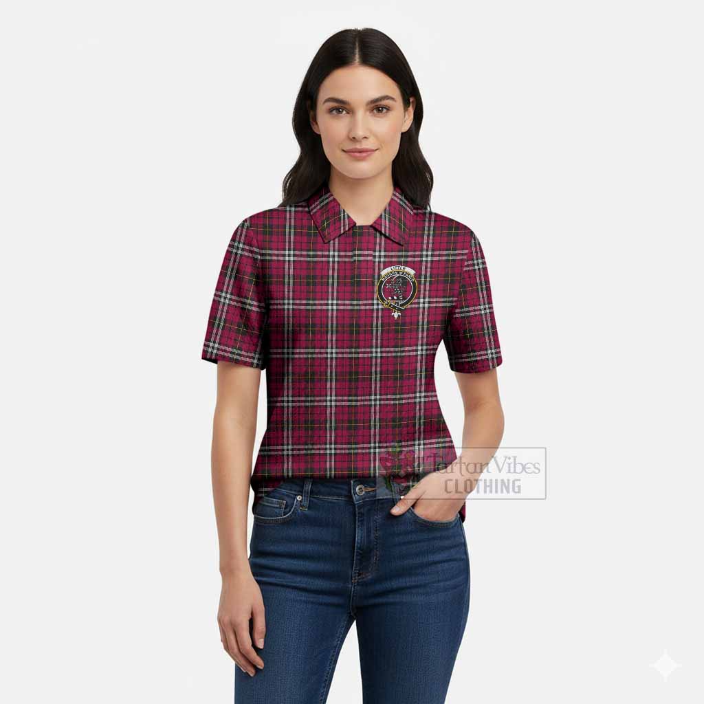 Little Tartan Women’s Polo Sweater Top with Family Crest